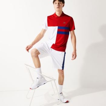 Lacoste SPORT Colorblock Breathable Piqué Tennis Polo Shirt - Polo Pánské Hnědožlutý Zelene / Tmavě